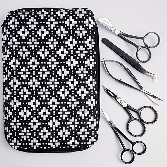 Famore Embroidery Scissor Kit Black and White