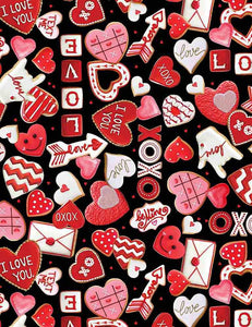 XOXO Valentine Cookies Black