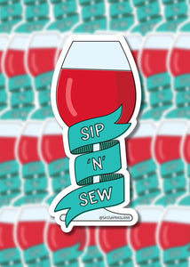 Sip n Sew Wine Sticker